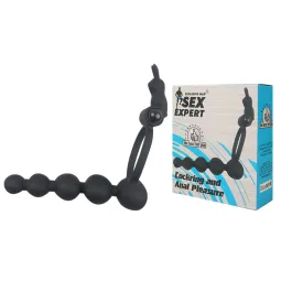 КОЛЬЦО ЭРЕКЦИОННОЕ С АНАЛЬНЫМ СТИМУЛЯТОРОМ И С ВИБРАЦИЕЙ цвет чёрный, L 95 мм D 22x29x31 мм