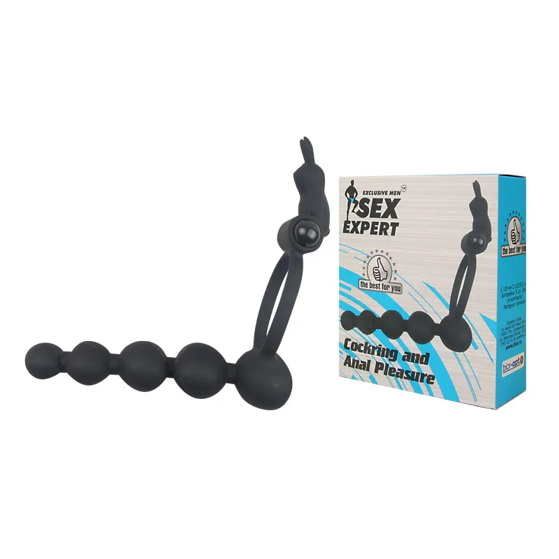 КОЛЬЦО ЭРЕКЦИОННОЕ С АНАЛЬНЫМ СТИМУЛЯТОРОМ И С ВИБРАЦИЕЙ цвет чёрный, L 95 мм D 22x29x31 мм