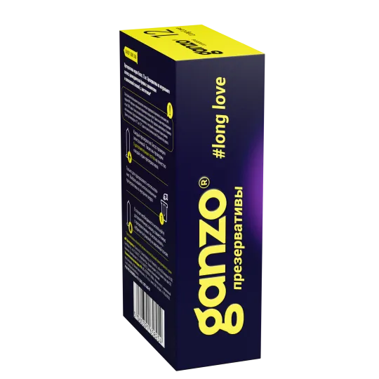 Презервативы Ganzo Long Love, с анестезирующим эффектом, латекс, 18 см, 12 шт.