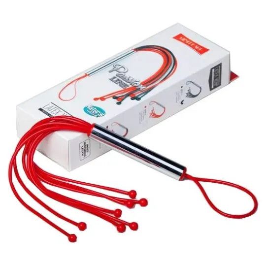 Плеть Мини с шариками латексная красная