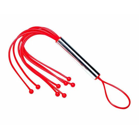 Плеть Мини с шариками латексная красная