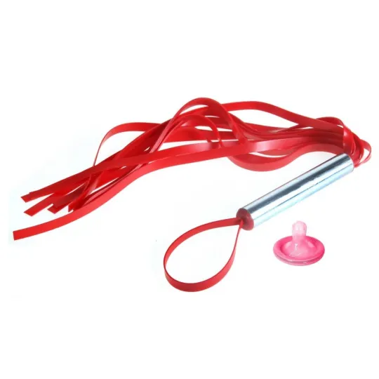 Плеть Мини с шариками латексная красная