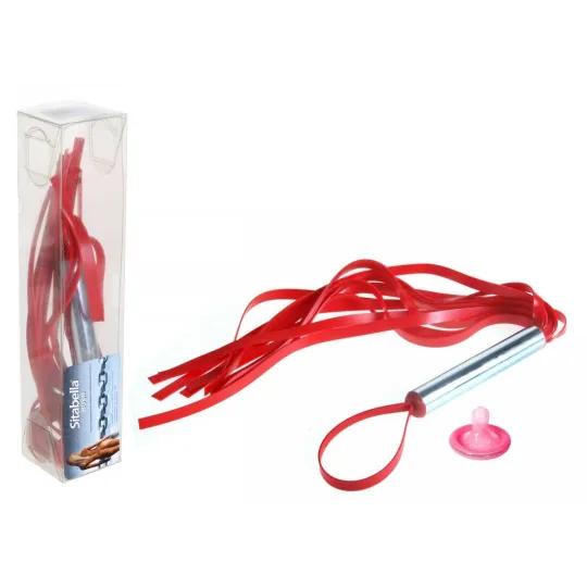 Плеть Мини с шариками латексная красная