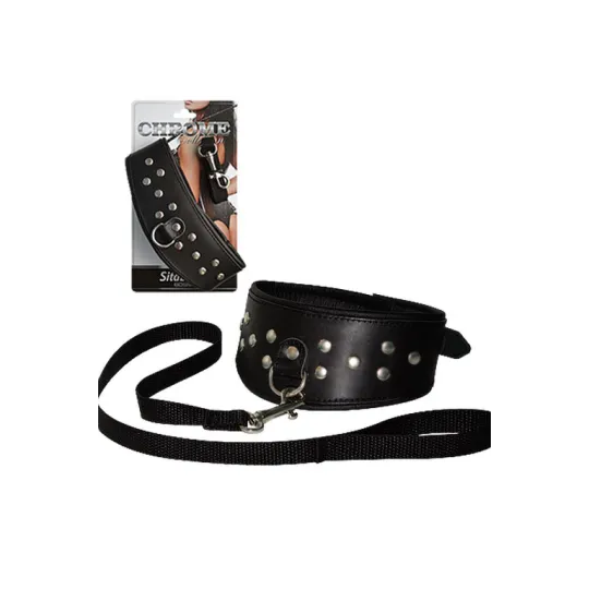 Кожаный ошейник с шлейкой Sitabella Chrome Collection