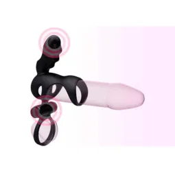 Spartakus R эрекционная насадка кольцо со съемной вибропулей черное