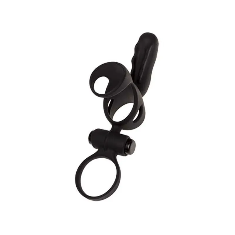 Spartakus R эрекционная насадка кольцо со съемной вибропулей черное