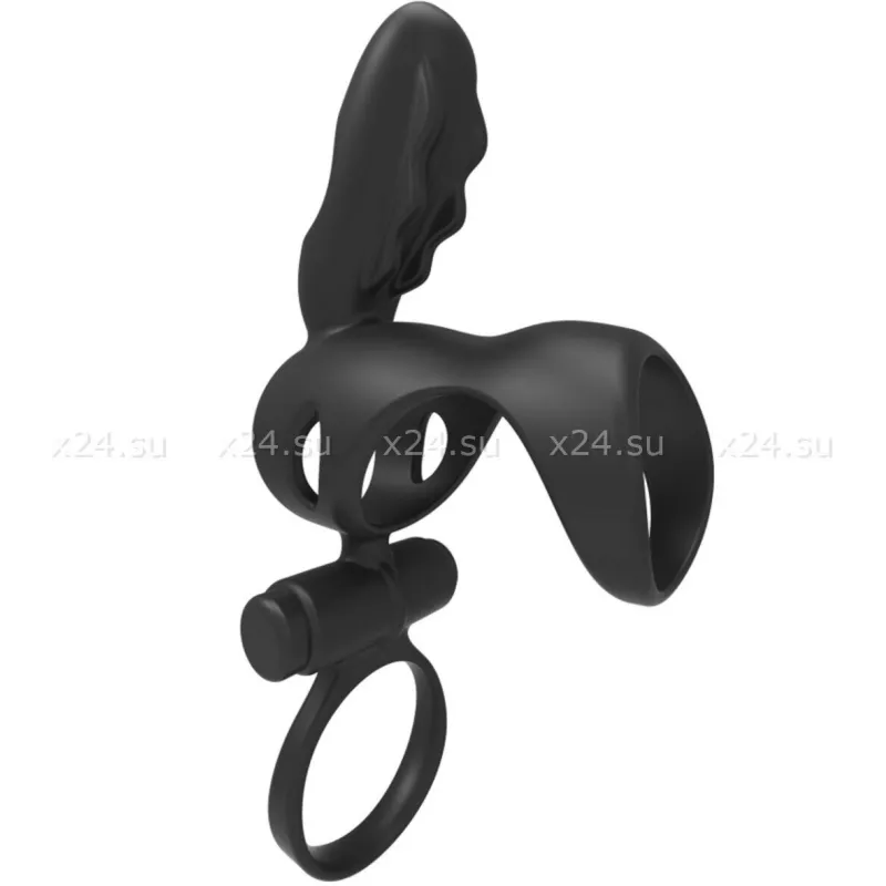 Spartakus R эрекционная насадка кольцо со съемной вибропулей черное