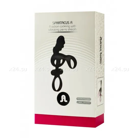 Spartakus R эрекционная насадка кольцо со съемной вибропулей черное