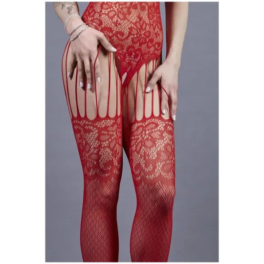 Боди-комбинезон с чулками в крупную сетку (Impulse)04505