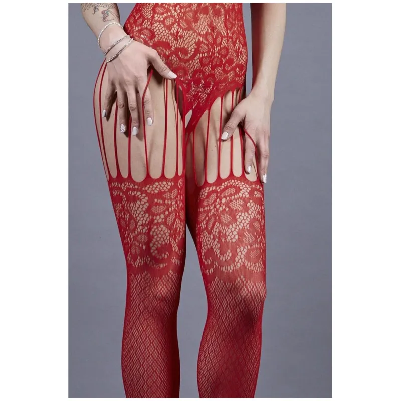 Боди-комбинезон с чулками в крупную сетку (Impulse)04505