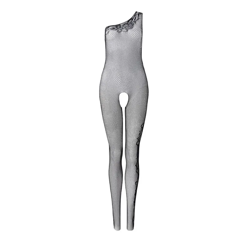 Боди-комбинезон черный на одно плечо (Impulse)