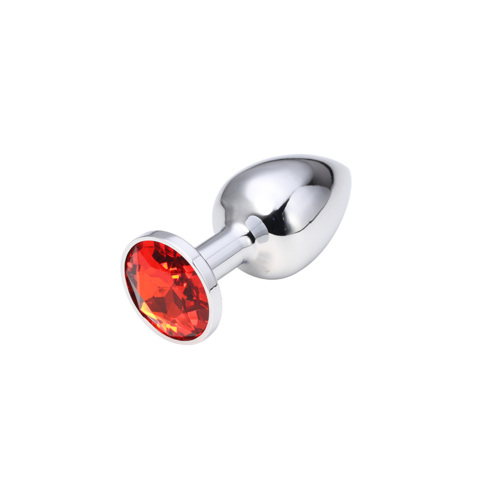 SILVER PLUG SMALL (втулка анальная) цвет кристалла красный, L 72 мм, D 28 мм, вес 50г