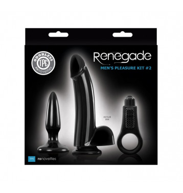Renegade - Men's Pleasure Kit 2- Black Набор из 3х предметов для мужчин