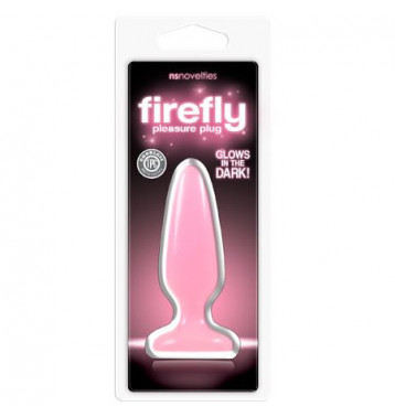 Firefly - Pleasure Plug - Small - Pink Анальная пробка флуоресцентная розовая