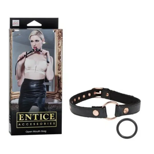 Кляп открытый с кольцом Entice Open Mouth Gag черный