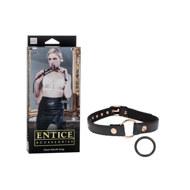 Кляп открытый с кольцом Entice Open Mouth Gag черный