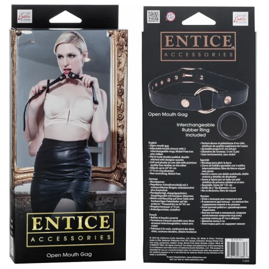 Кляп открытый с кольцом Entice Open Mouth Gag черный