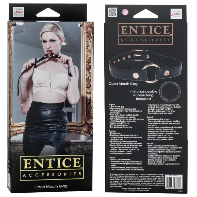 Кляп открытый с кольцом Entice Open Mouth Gag черный
