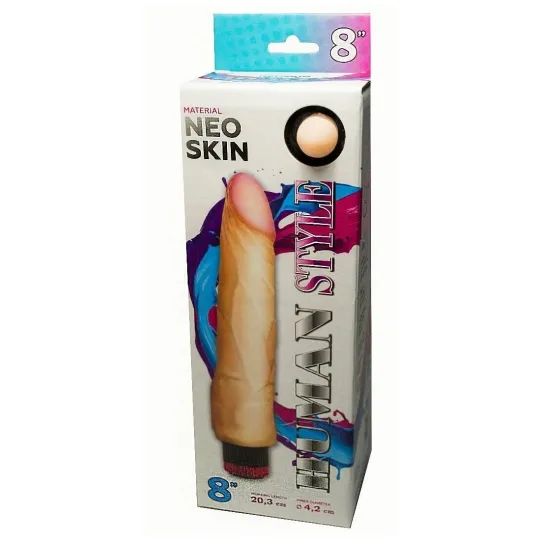 ВИБРАТОР РЕАЛИСТИК " HUMAN STYLE" L 203 мм D 42 мм, киберкожа