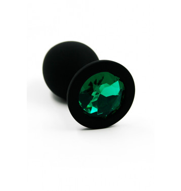 Анальная пробка из силикона dark green