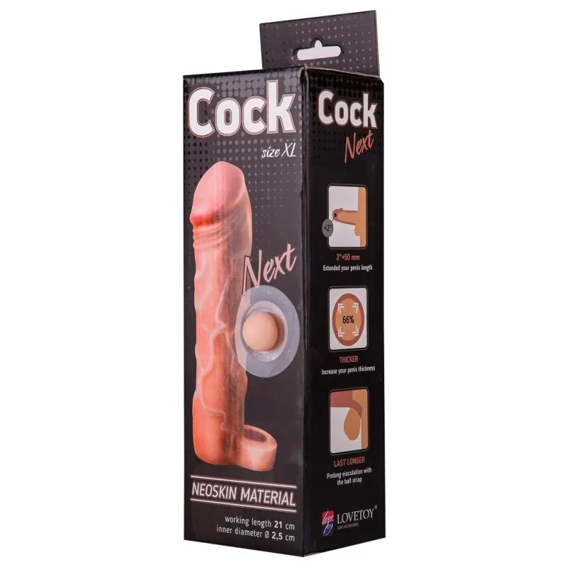 ФАЛЛОУДЛИНИТЕЛЬ С КОЛЬЦОМ "COCK NEXT" КИБЕРКОЖА L 210мм D 39мм