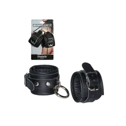 Кожаные наручники с круглым карабином Sitabella Chrome Collection