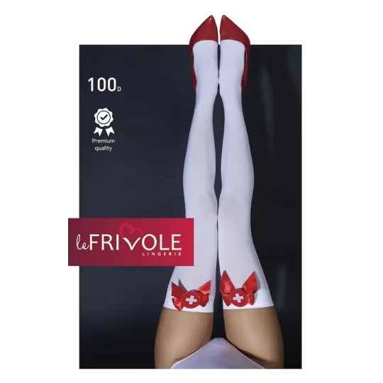 Чулки медсестры в сетку с бантиками