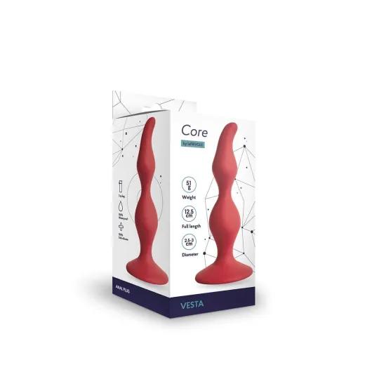 Анальная пробка Vesta, силикон, диаметр до 3 см, длина 12,5 см , цвет бордовый