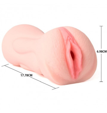 Двухсторонний мастурбатор вагина и ротик с язычком и мягкими зубками