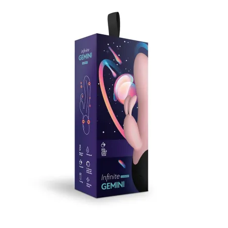 Нагреваемый вибратор кролик Gemini, цвет персиковый