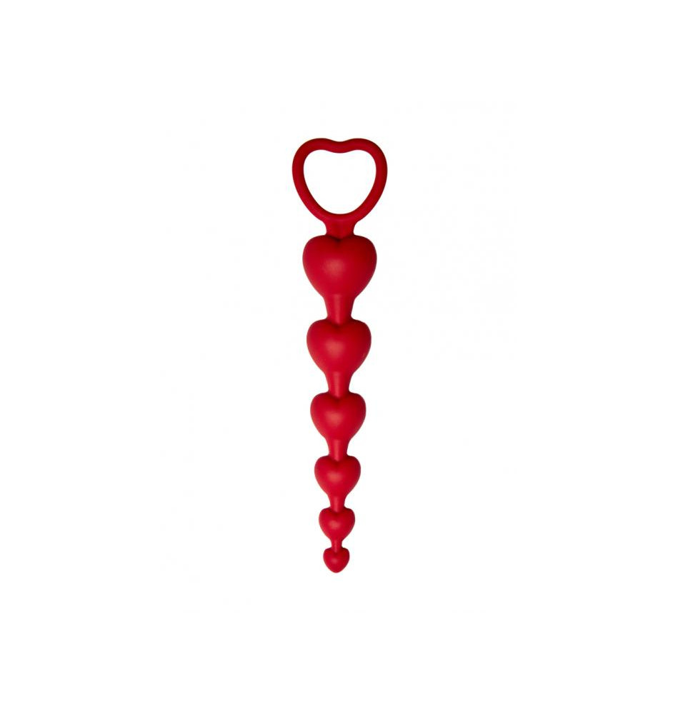 Анальная цепочка Love Beam, силикон, диаметр до 3,2 см, длина 19 , цвет бордовый