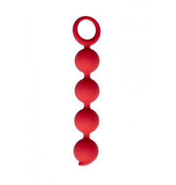 Анальная цепочка Appulse, силикон, 2,5 x 13 см , цвет бордовый