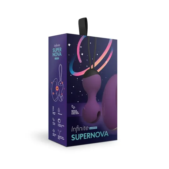Виброшарики Кегеля с вибро-пультом д/у SuperNova, цвет сливовый