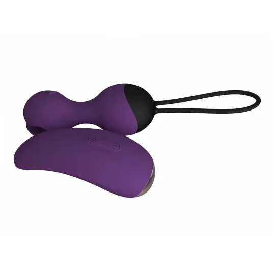 Виброшарики Кегеля с вибро-пультом д/у SuperNova, цвет сливовый