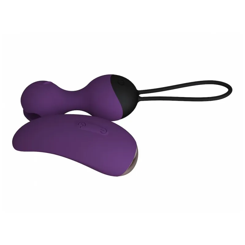 Виброшарики Кегеля с вибро-пультом д/у SuperNova, цвет сливовый