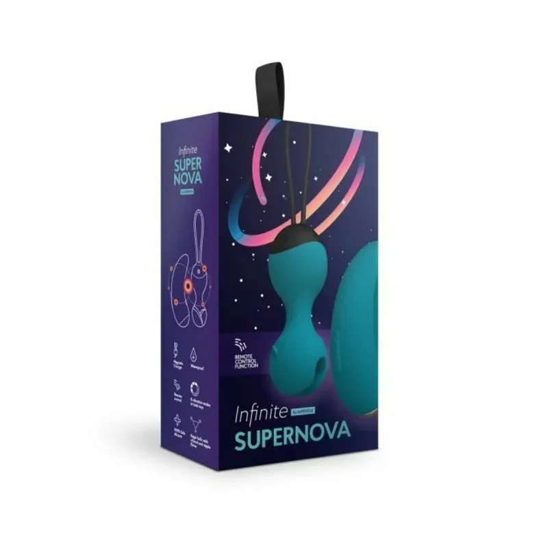 Виброшарики Кегеля с вибро-пультом д/у SuperNova, цвет сливовый