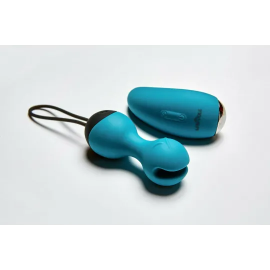 Виброшарики Кегеля с вибро-пультом ду SuperNova, цвет морская волна