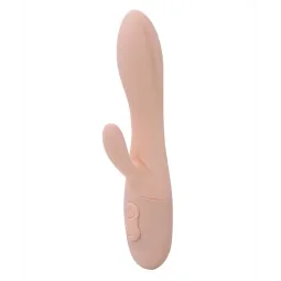 Вибратор с клиторальным отростком Kiara, цвет слоновая кость