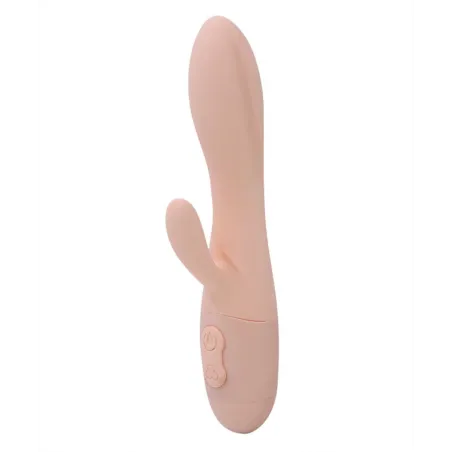 Вибратор с клиторальным отростком Kiara, цвет слоновая кость