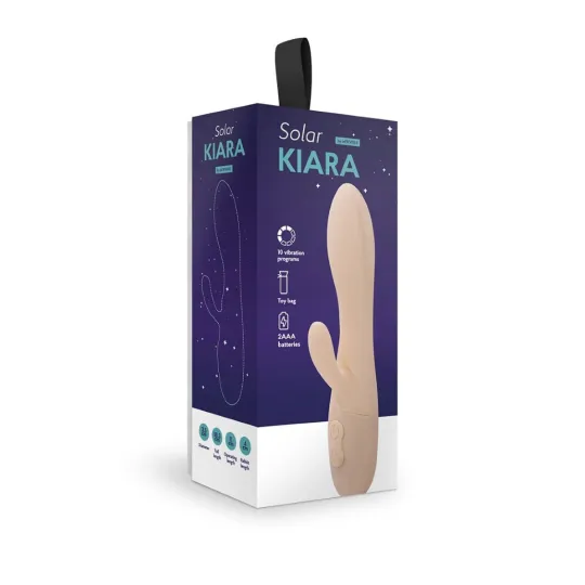 Вибратор с клиторальным отростком Kiara, цвет слоновая кость