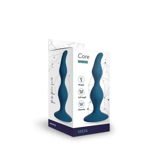 Анальная пробка Vesta, силикон, цвет кобальт