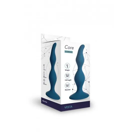 Анальная пробка Vesta, силикон, цвет кобальт