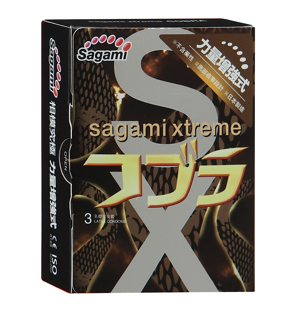 Презервативы SAGAMI Cobra 3шт. конусообразные супер облегающие