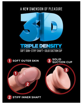 Фаллоимитатор на присоске Тройная плотность King Cock Plus 5 Triple Density Cock - Flesh