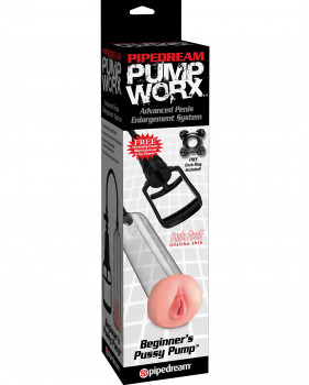 Вакуумная помпа Beginner's Pussy Pump водонепроницаемая с уплотнителем в виде вагины