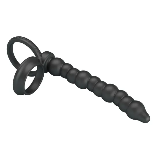 Эрекционное кольцо с анальными бусами