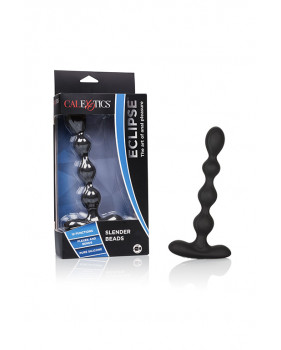 Перезарежаемая силиконовая гибкая анальная цепочка-стимулятор Eclipse Slender Beads для ношения