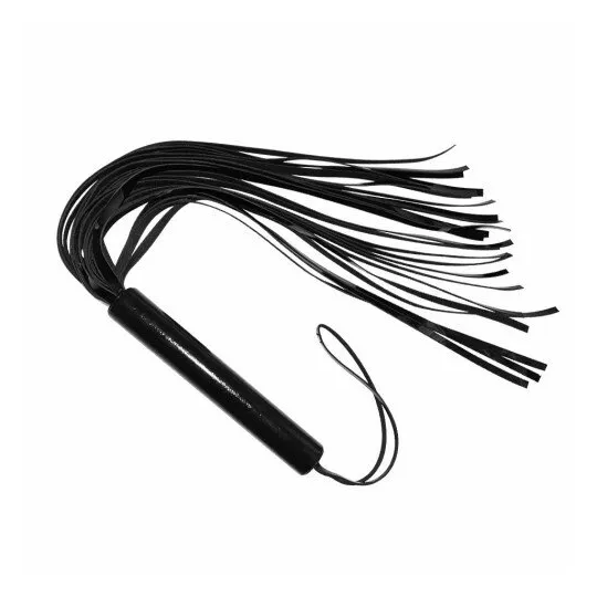 Плеть из лаковой черной кожи