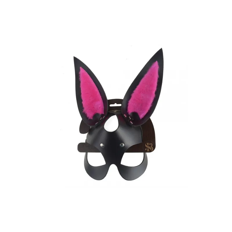 Маска Зайка черно-розовая