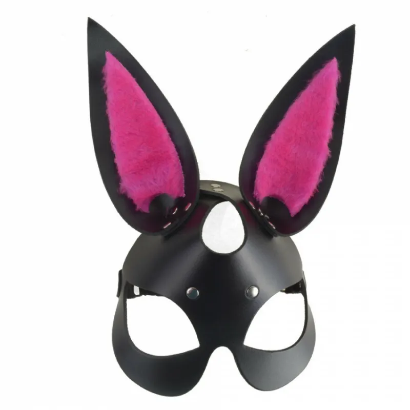Маска Зайка черно-розовая